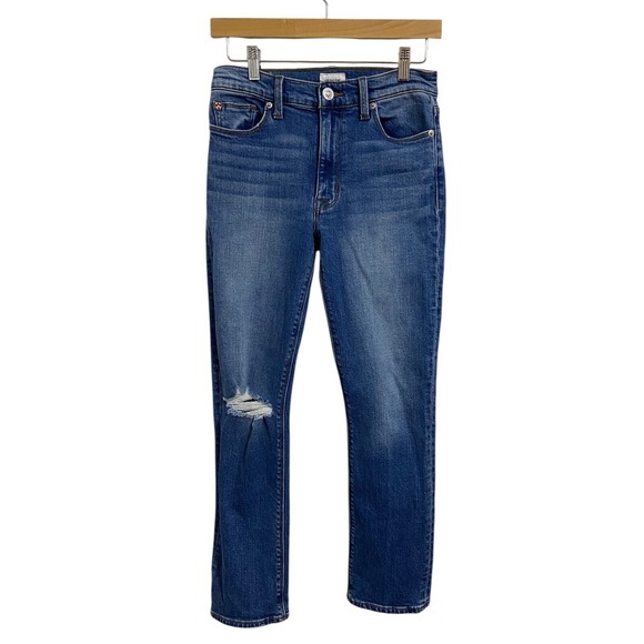 Hudson Jeans Denim - Hudson Jeans Mid Rise Straight‎ Leg Ankle Distressed Jeans Size 26